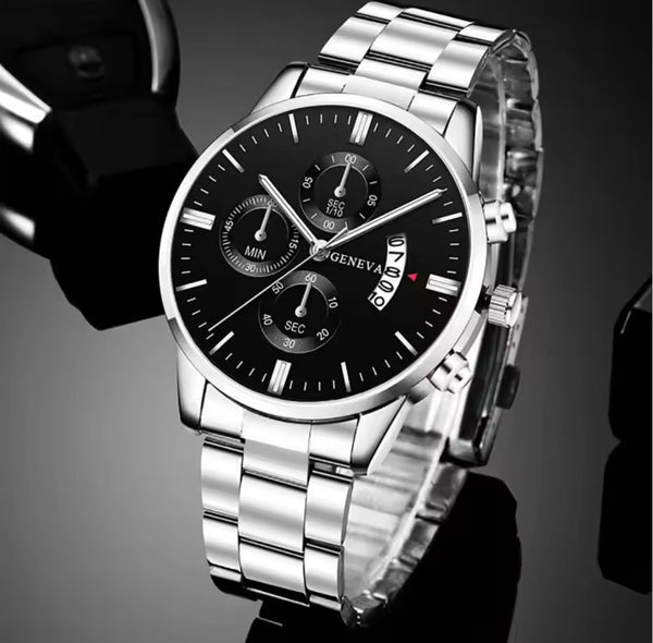 Orologio da Uomo Elegante Deyros – Design Minimalista in Acciaio, Movimento al Quarzo con Calendario
