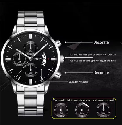Orologio da Uomo Elegante Deyros – Design Minimalista in Acciaio, Movimento al Quarzo con Calendario