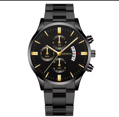 Orologio da Uomo Elegante Deyros – Design Minimalista in Acciaio, Movimento al Quarzo con Calendario